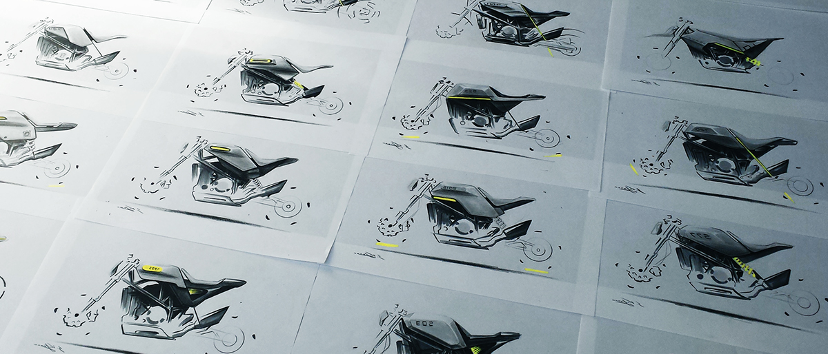 motorcycle，automobile，vehicle，Hand drawn，