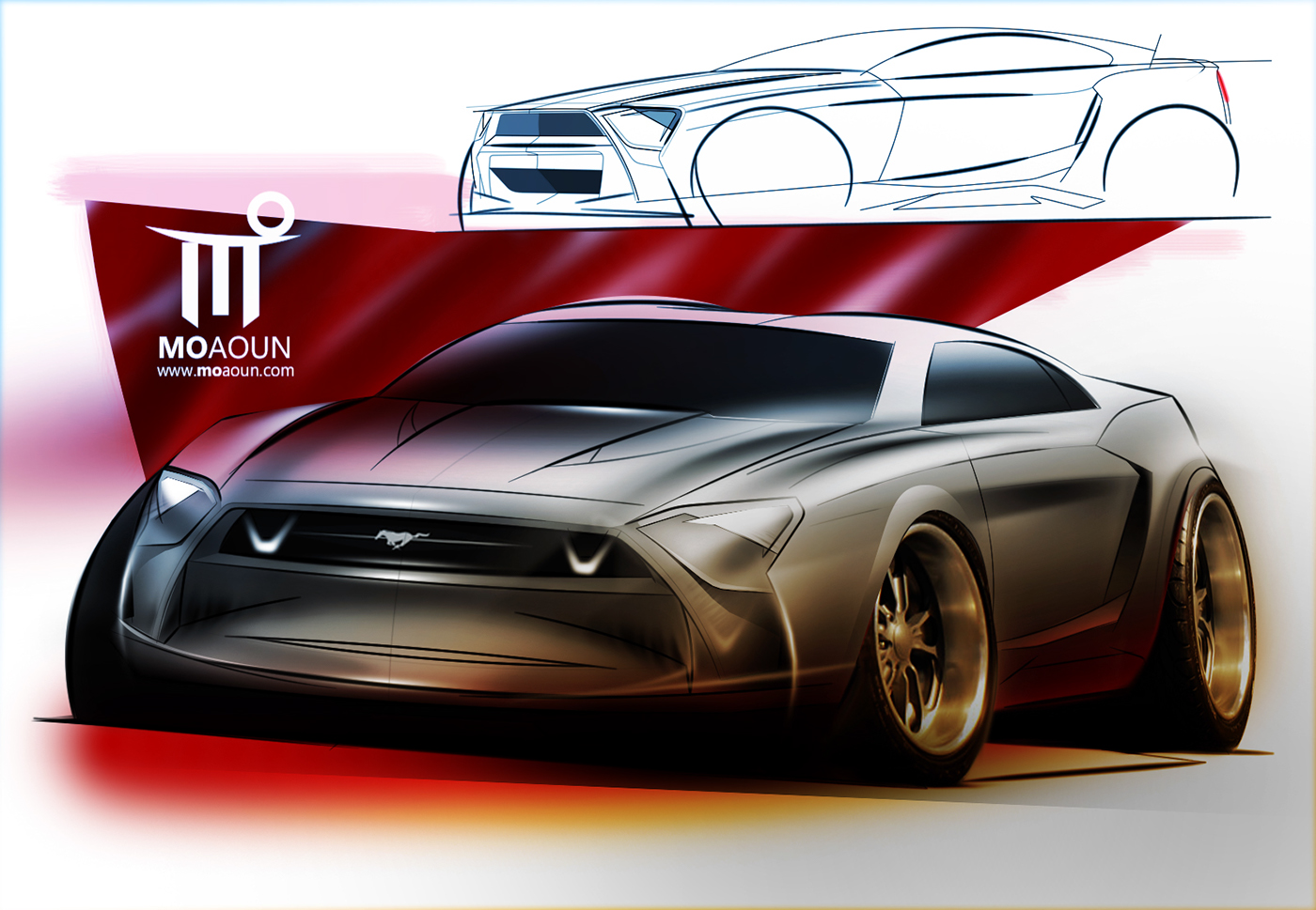 Hand drawn，Ford，Mon，automobile，ford，