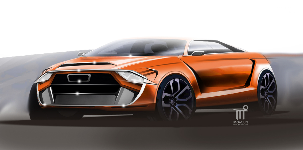 Hand drawn，Ford，Mon，automobile，ford，