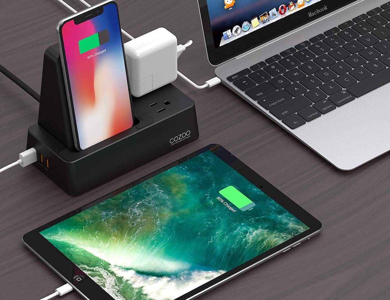 Apple，black，Bracket，charge，wireless，CoZoo Qi，