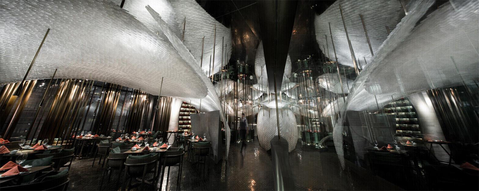 Lighting application，Song dynasty，Glass，traditional culture，Feather，Bionics Design ，restaurant，