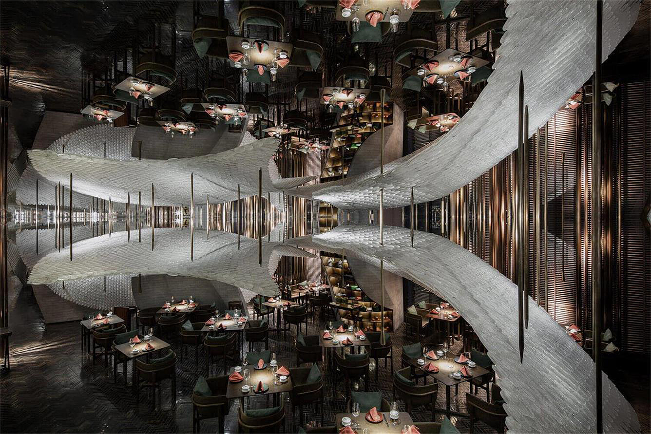 Lighting application，Song dynasty，Glass，traditional culture，Feather，Bionics Design ，restaurant，