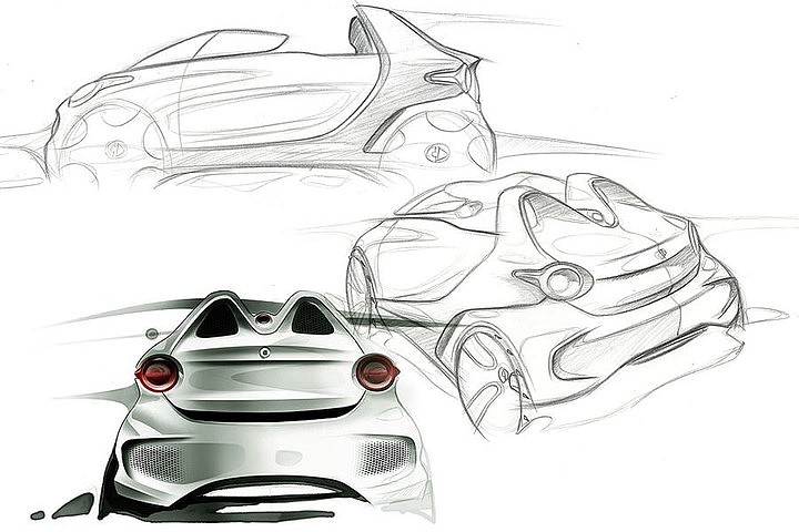 Hand drawn，Automobile design，smart，