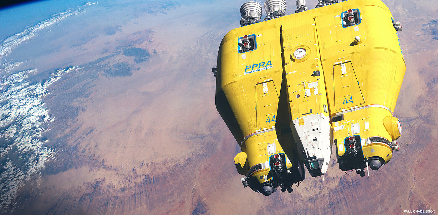 yellow，Gradient Flare，PPRA，space flight，airship，