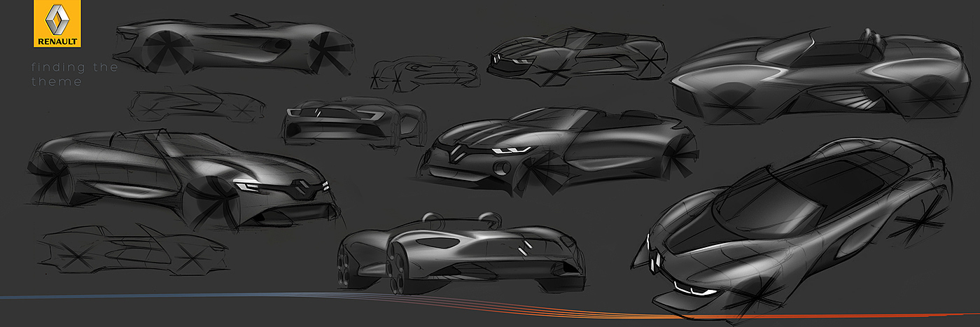 renault，leisure time，draft，Hand drawn，automobile，