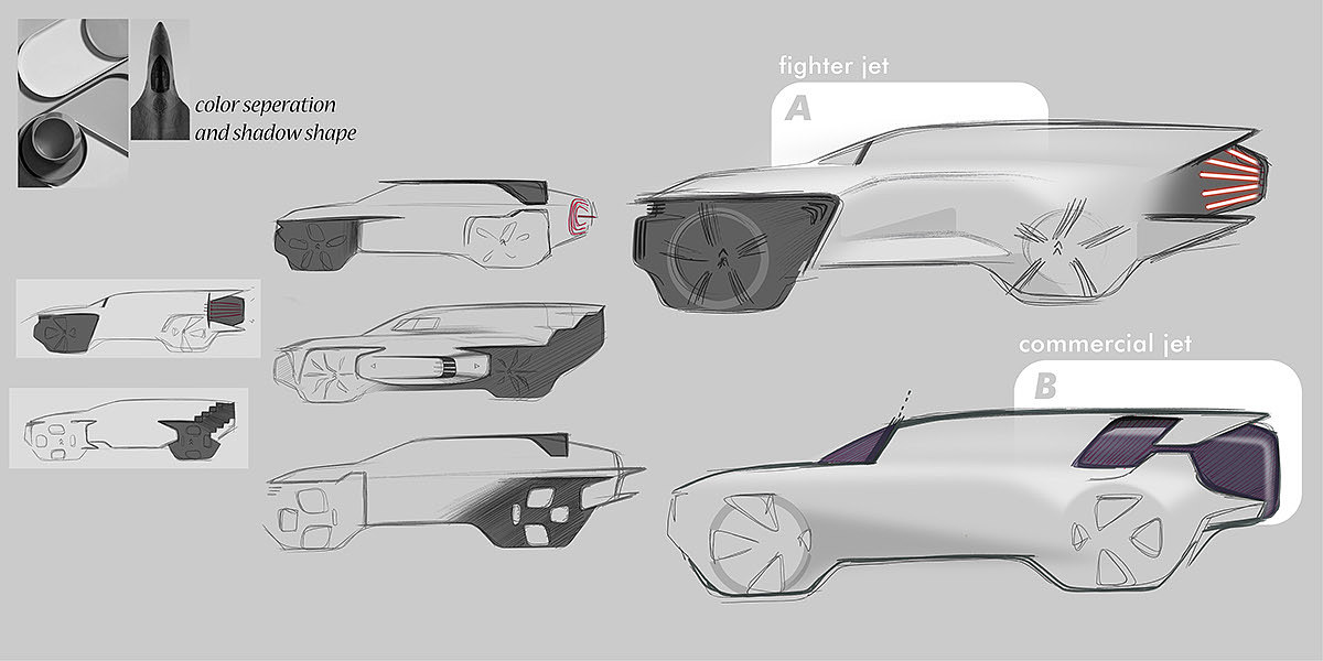 Hand drawn，automobile，vehicle，Ecostealth Citron，