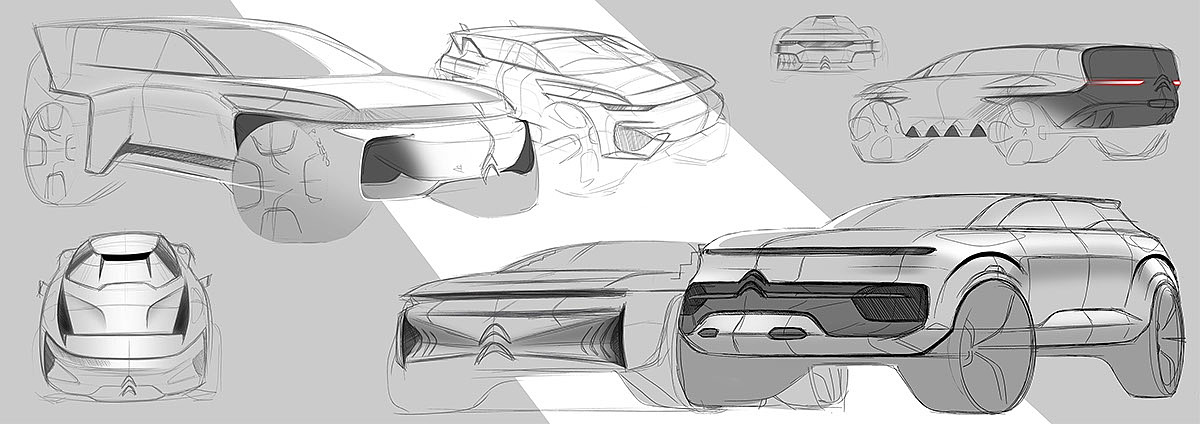 Hand drawn，automobile，vehicle，Ecostealth Citron，