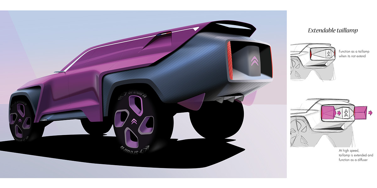 Hand drawn，automobile，vehicle，Ecostealth Citron，