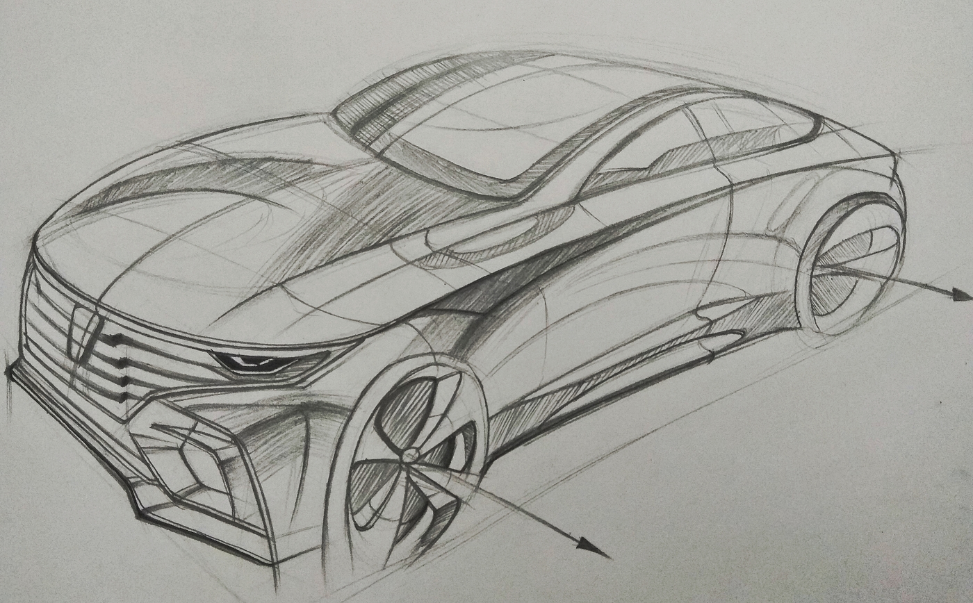 Hand drawn car，