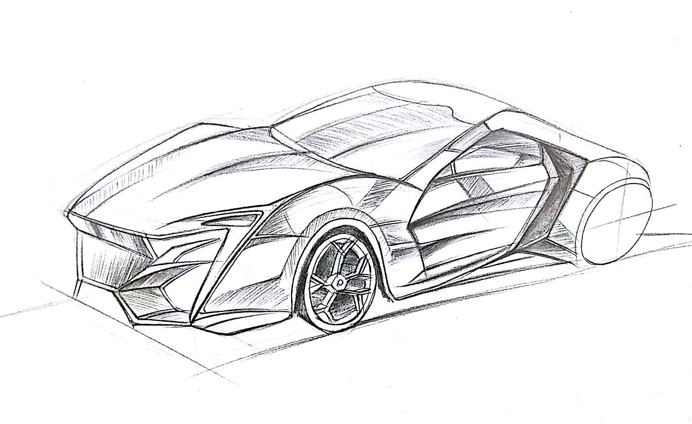 Hand drawn car，