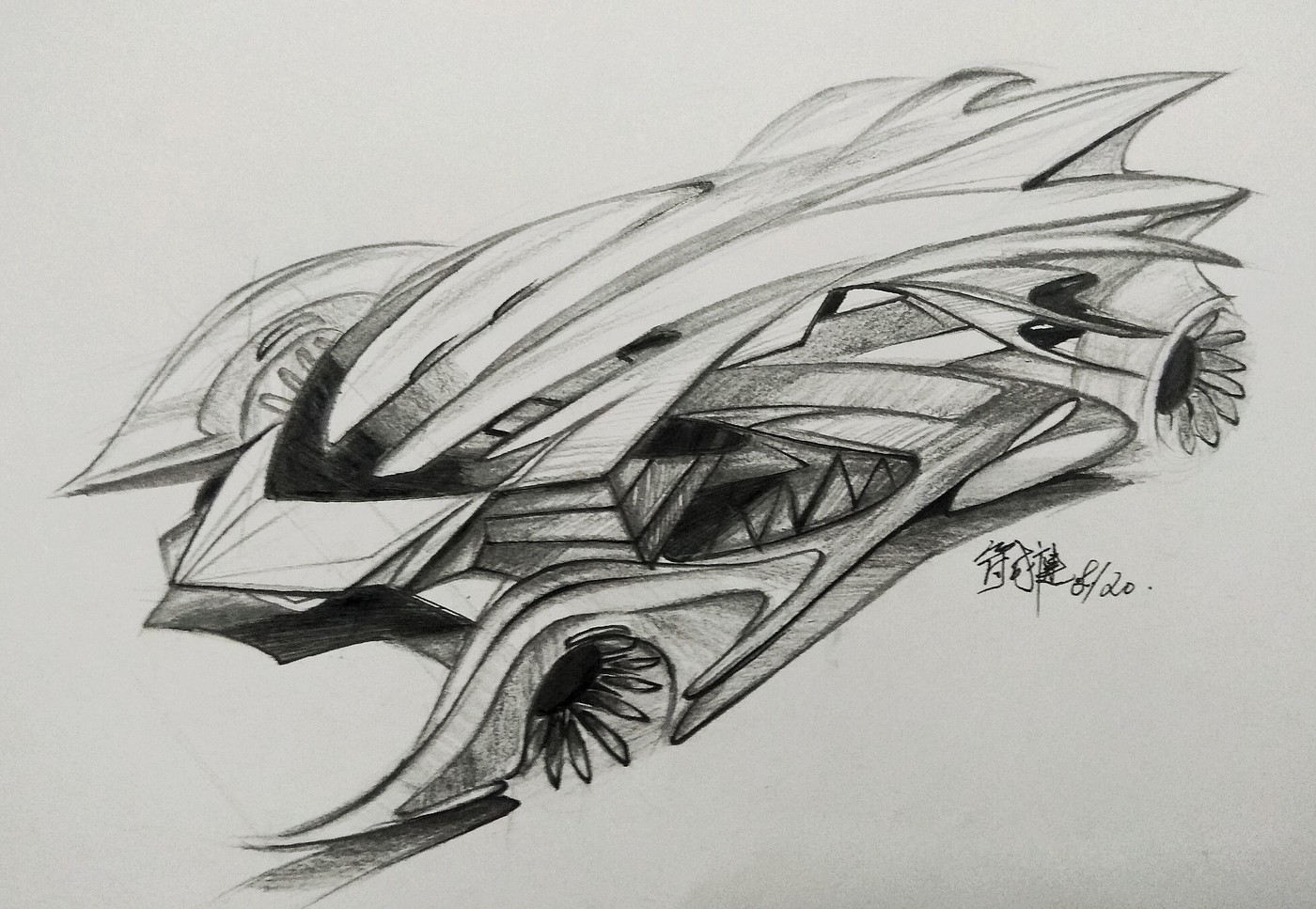 Hand drawn car，