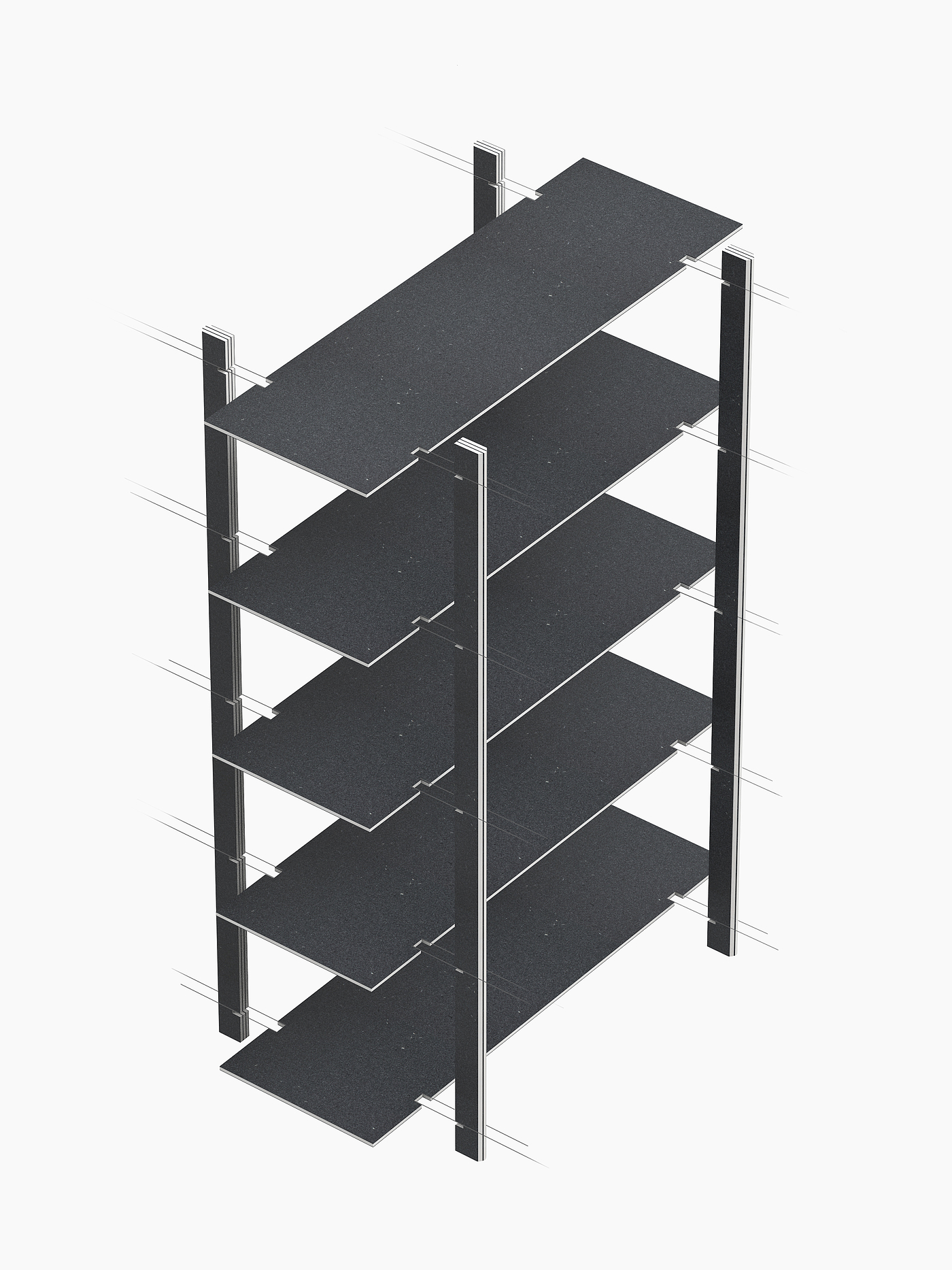 Stripe Shelf，bookshelf，removable，
