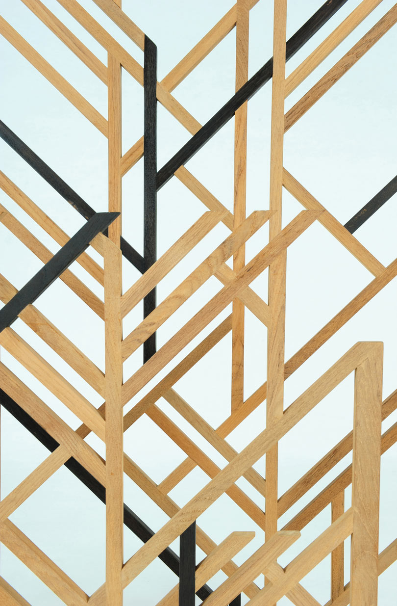 teak，screen，Geometric Stick，