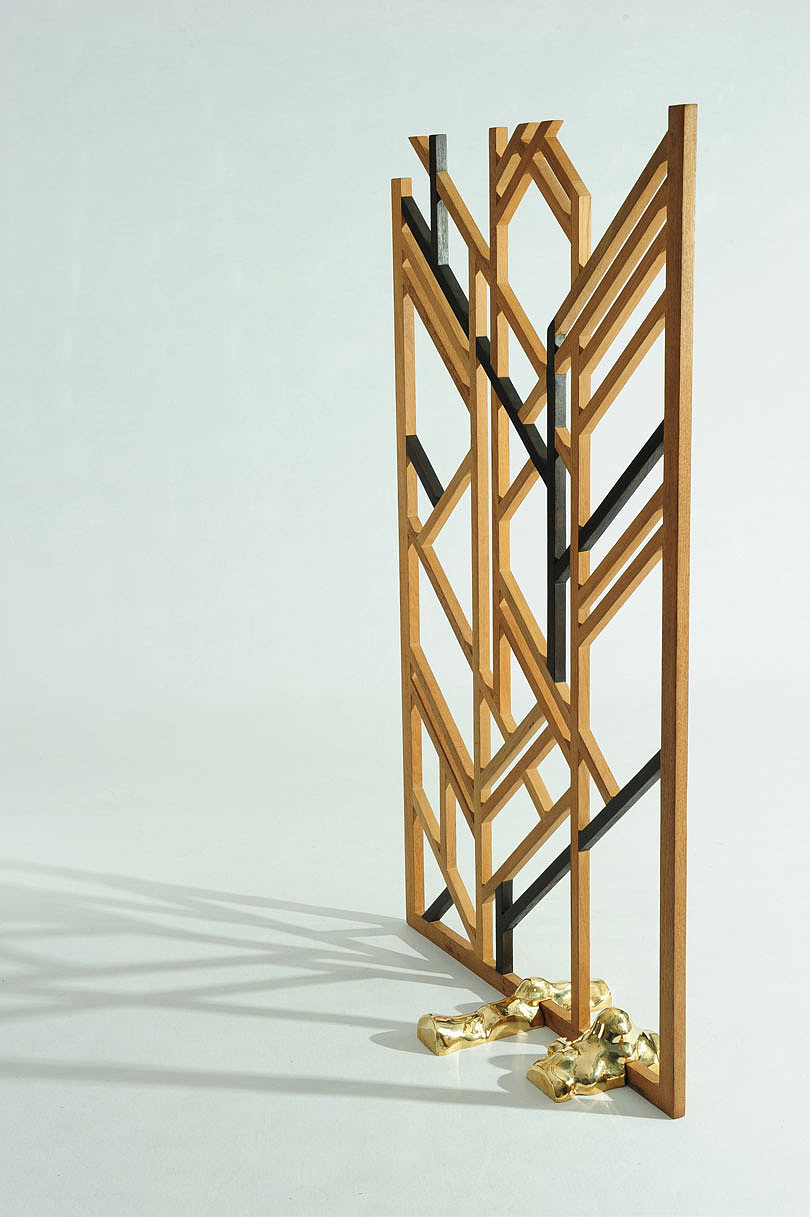 teak，screen，Geometric Stick，