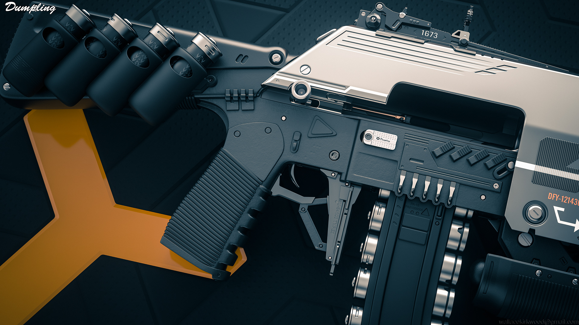 gun，Render，machine gun，Dumpling，