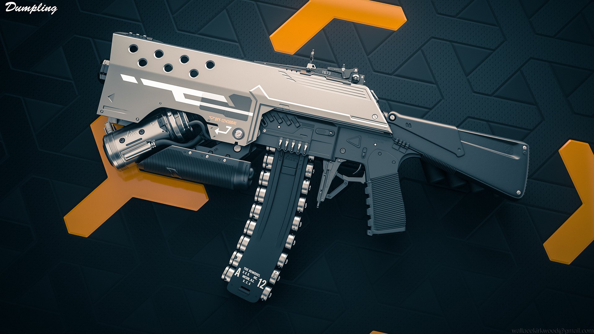 gun，Render，machine gun，Dumpling，