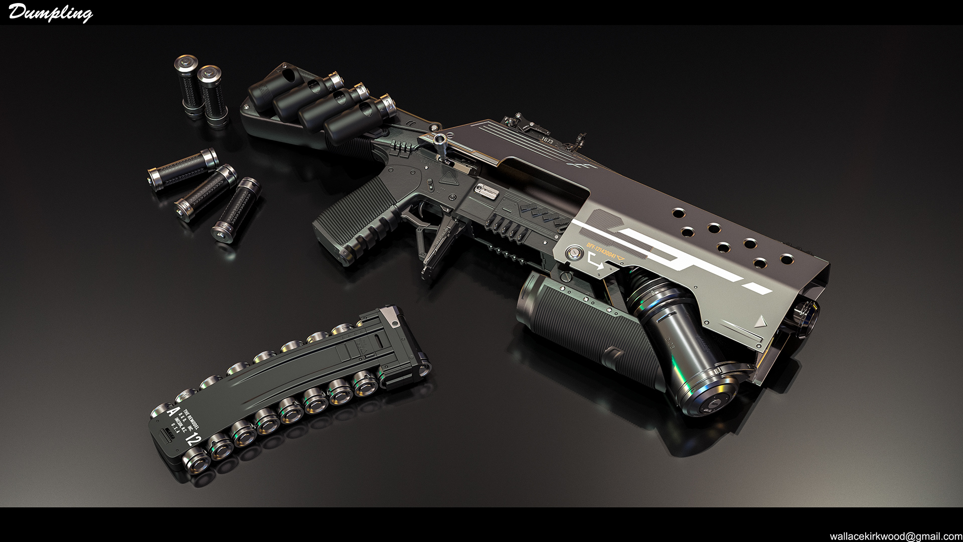 gun，Render，machine gun，Dumpling，