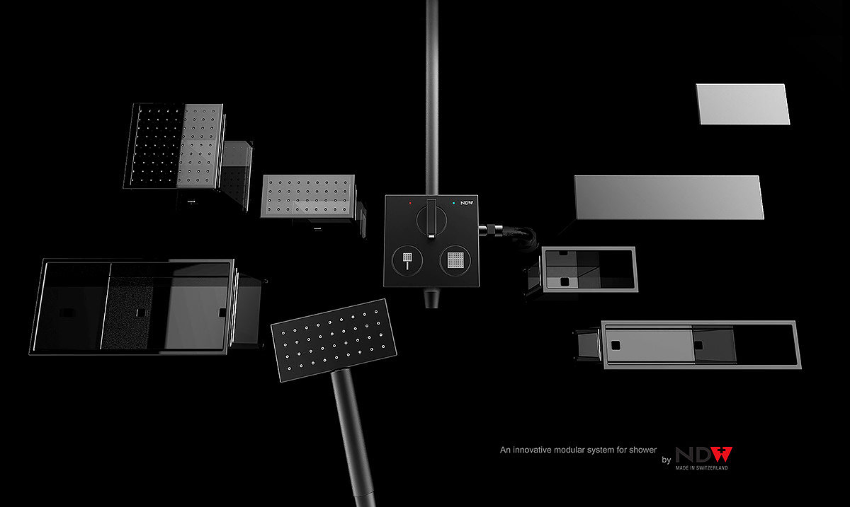 工业设计，淋浴系统，模块化，NDW，