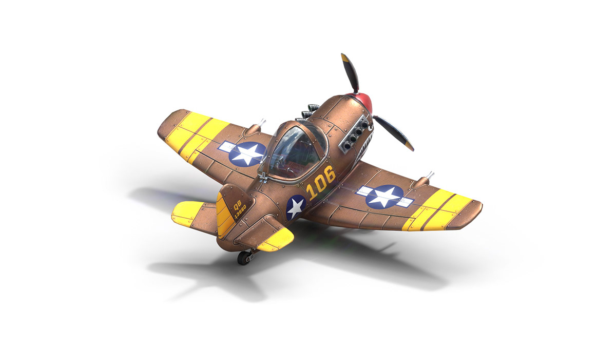 industrial design，Cartoon aircraft model，aircraft，vehicle，