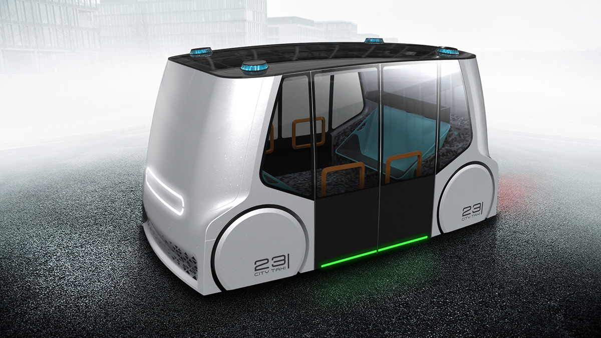 industrial design，Driverless，vehicle，taxi，