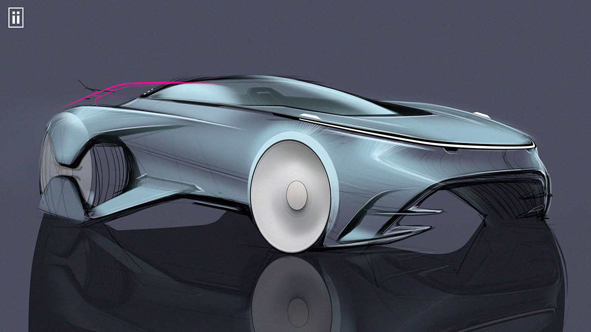 一组极具未来感的汽车手绘设计图曝光,惊艳极了!