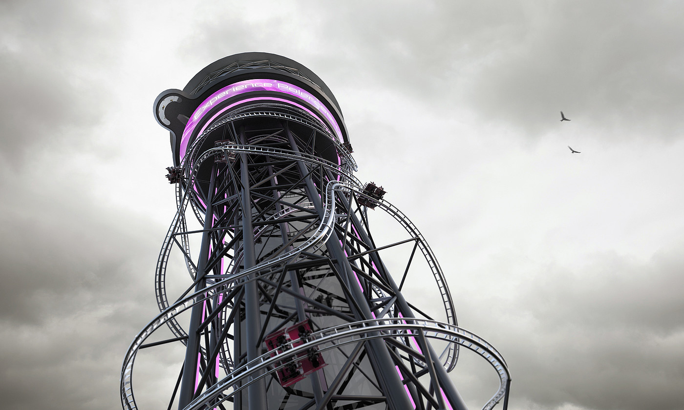 Skyscraper，Roller Coaster，360 degree panorama，