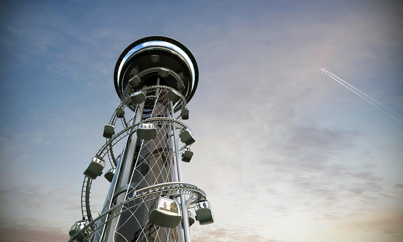 Skyscraper，Roller Coaster，360 degree panorama，