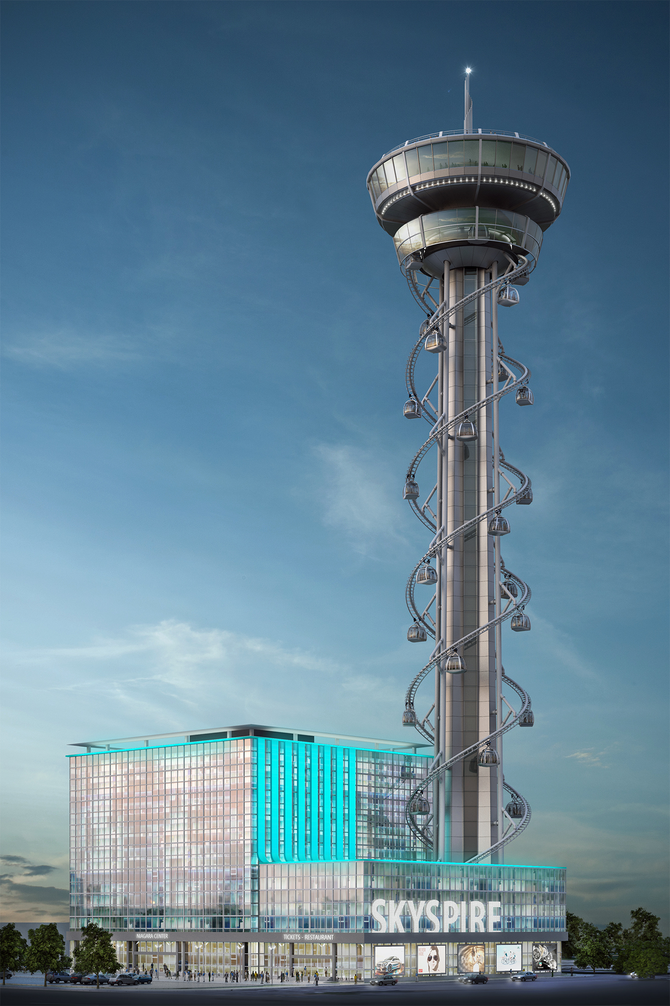 Skyscraper，Roller Coaster，360 degree panorama，