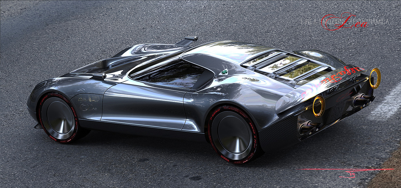 Sports car，Super run，Alpha Romeo Lea，Brunette，