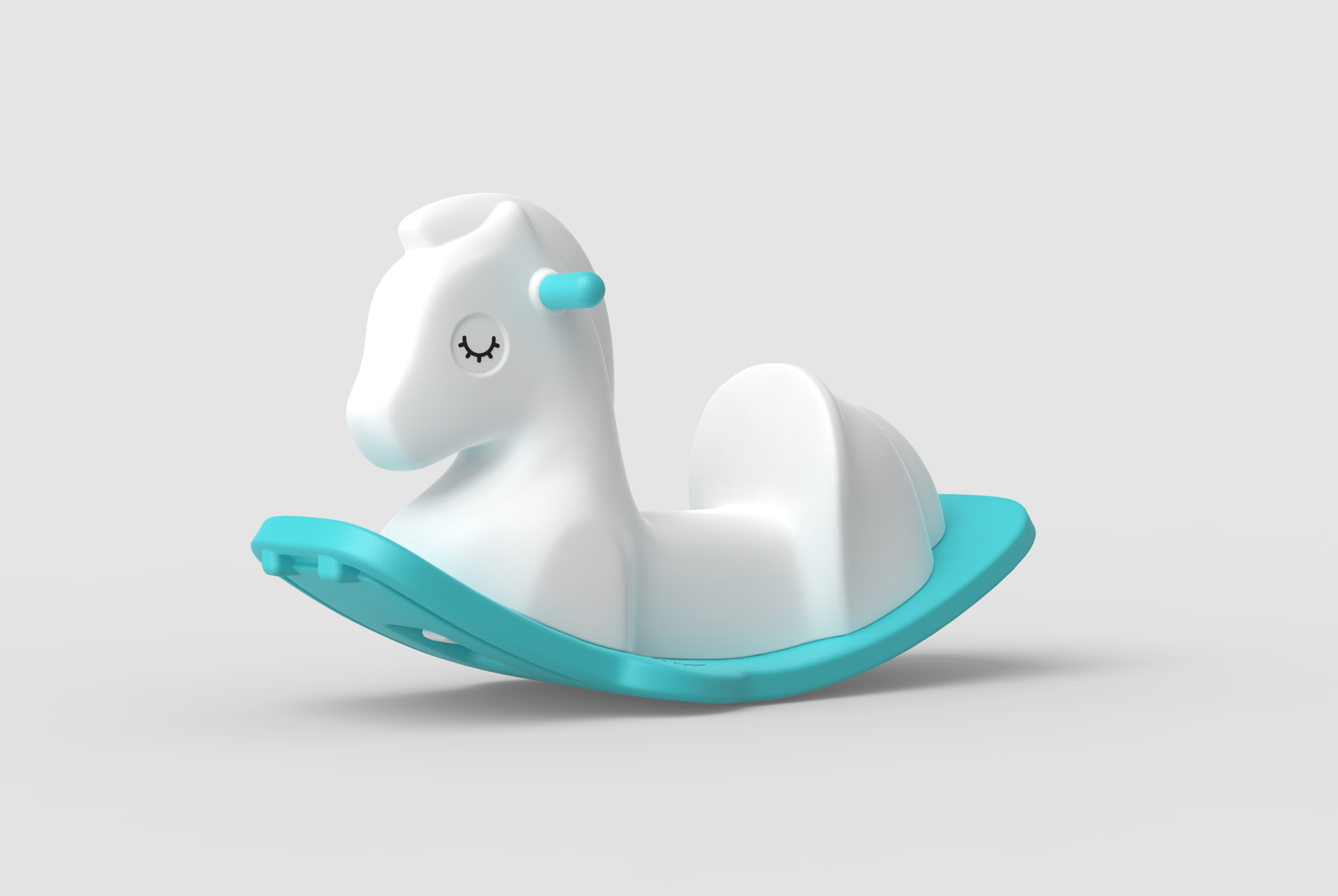 Children, rocking horses, alpacas，