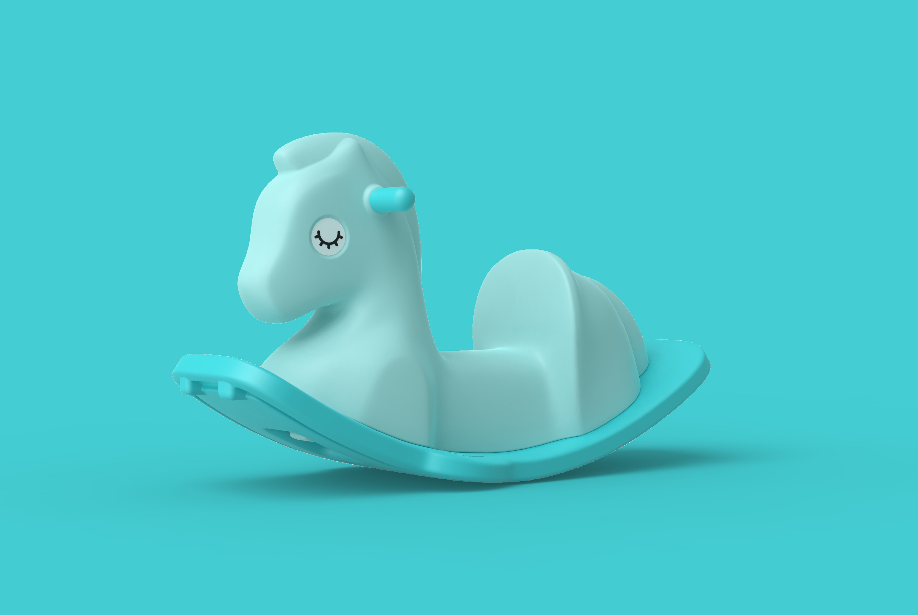 Children, rocking horses, alpacas，