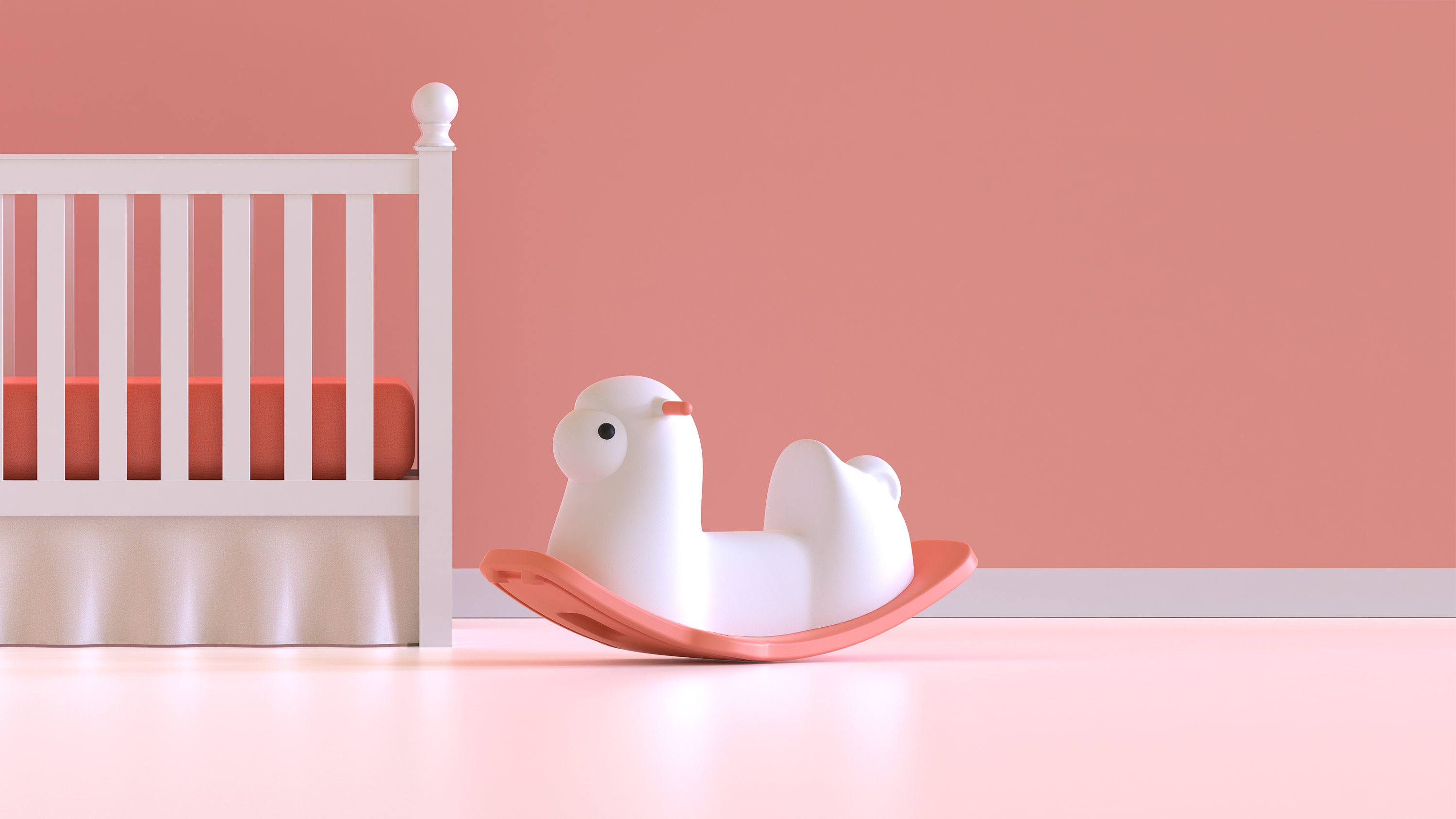 Children, rocking horses, alpacas，