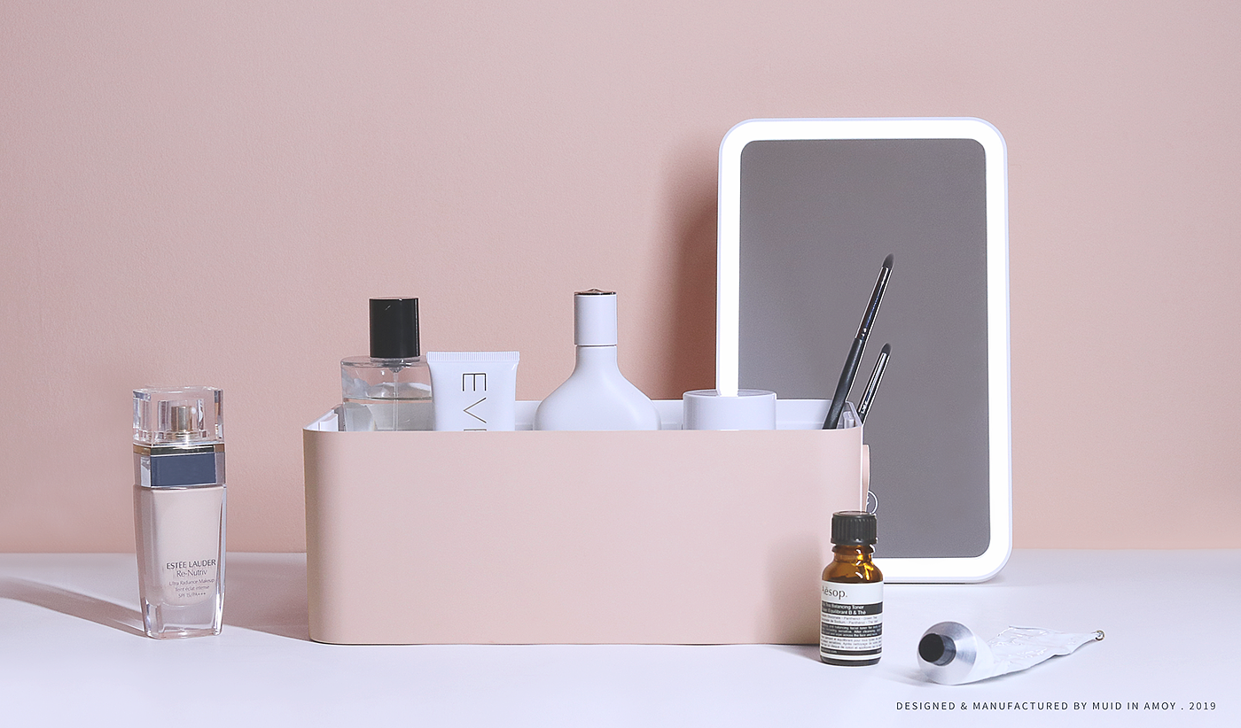 Minimalist design ，storage box，Cosmetic mirror，