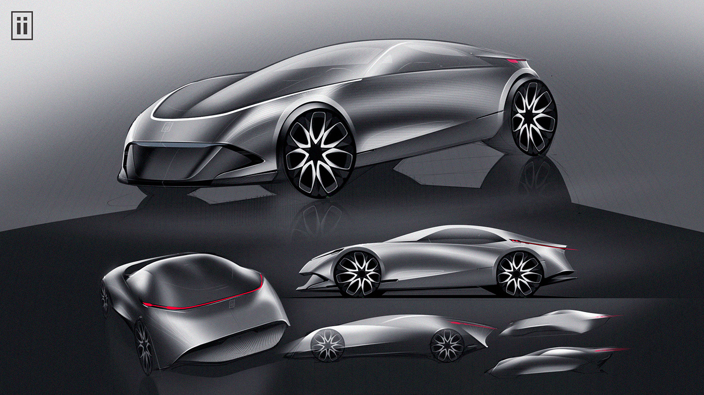 industrial design，works，automobile，Hand drawn，