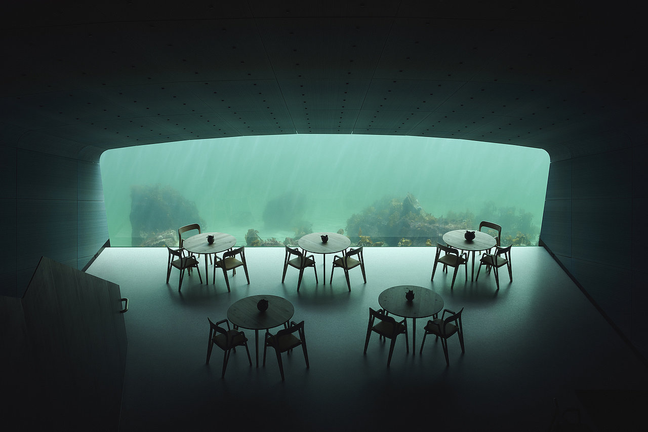 水下，餐厅，挪威，Snøhetta，