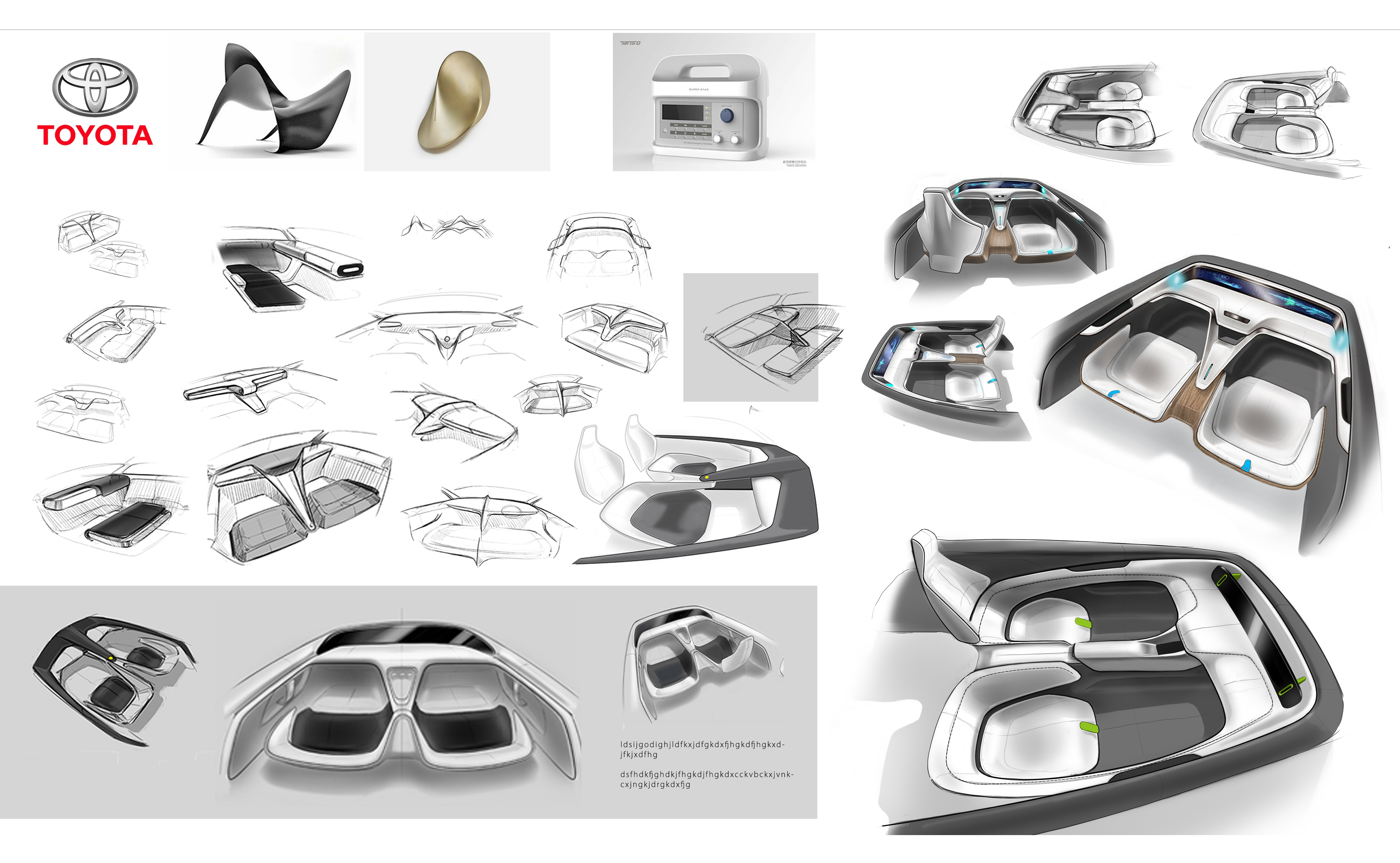 Interior design，Hand drawn，vehicle，