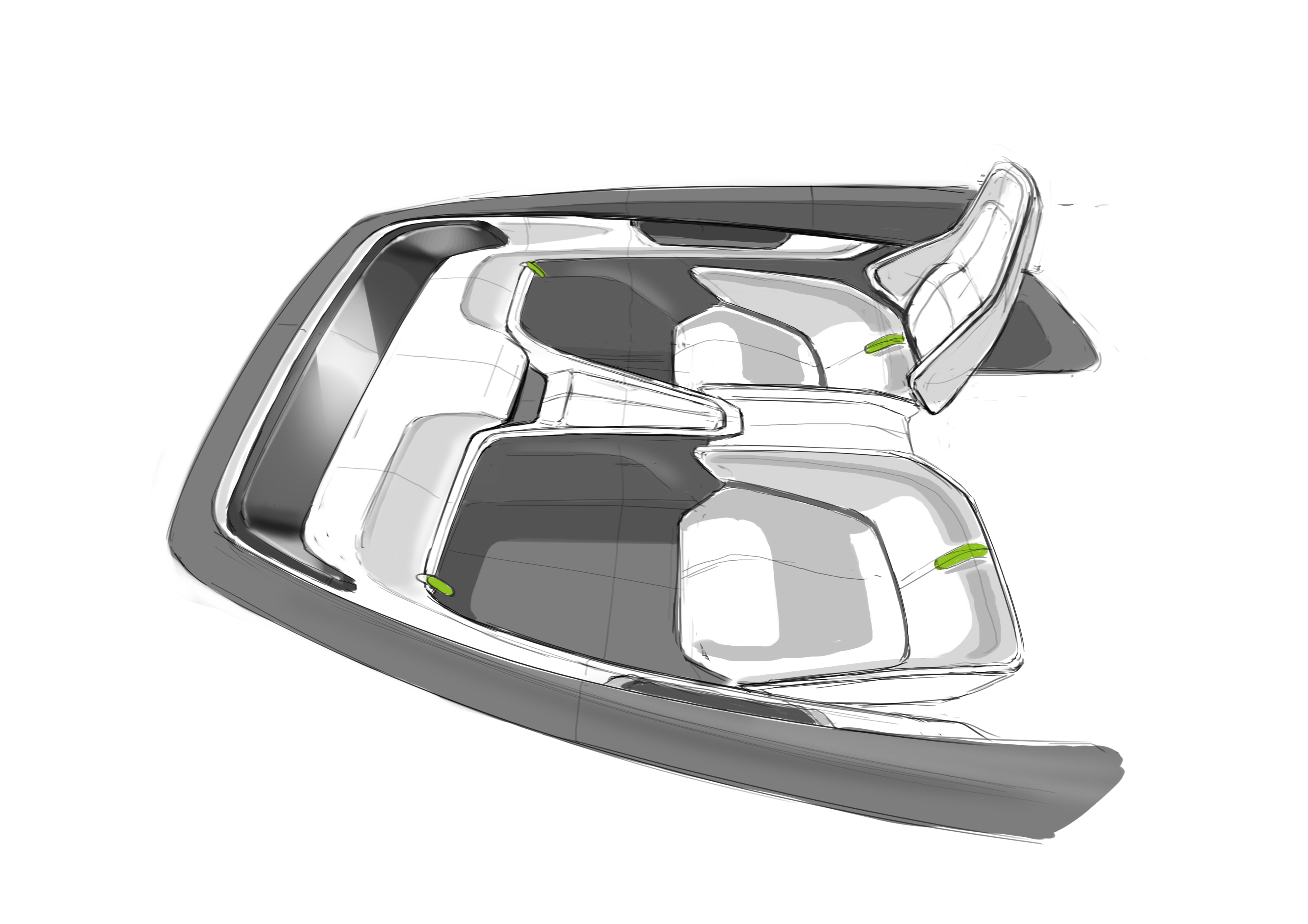 Interior design，Hand drawn，vehicle，