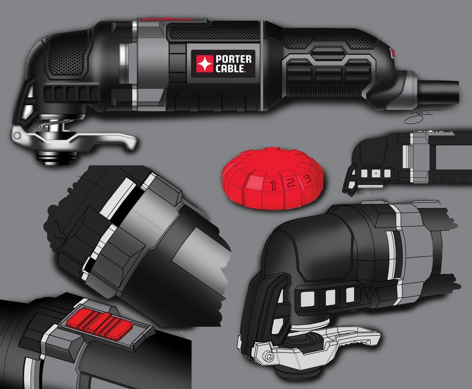 Electric tool，Tools and equipment，design sketch，Hand drawn，