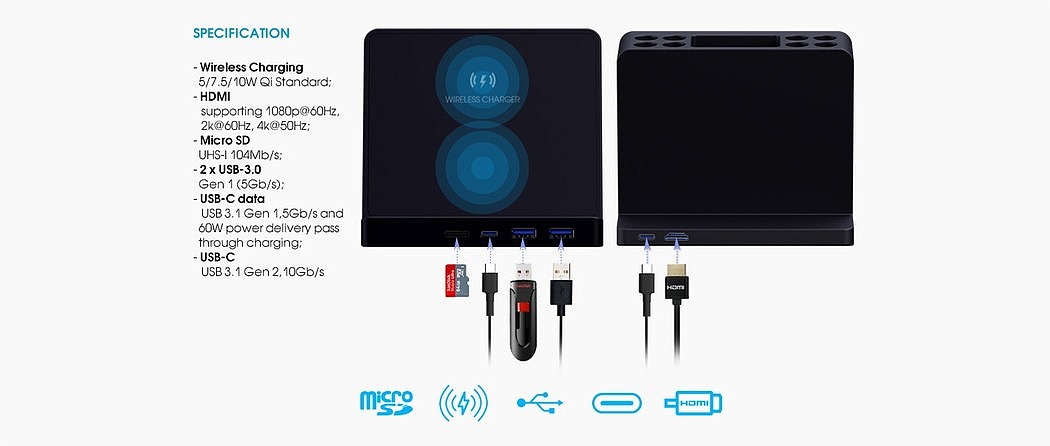 modularization，Desktop Management，charge，Portable，Note holder，