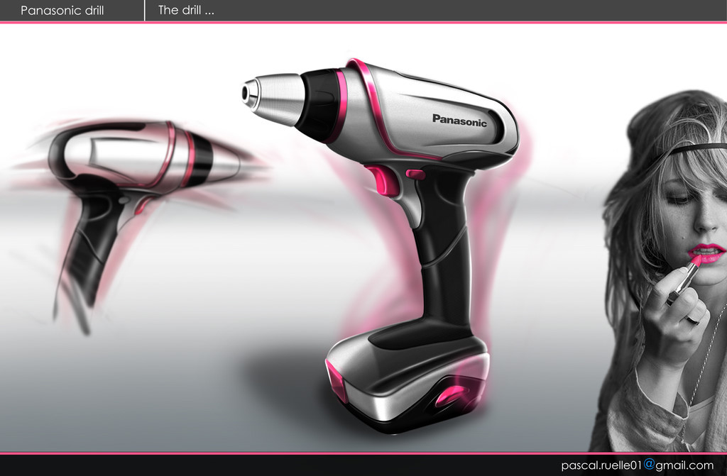 Electric drill，Electric tool，Hand drawn，design sketch，Tools and equipment，