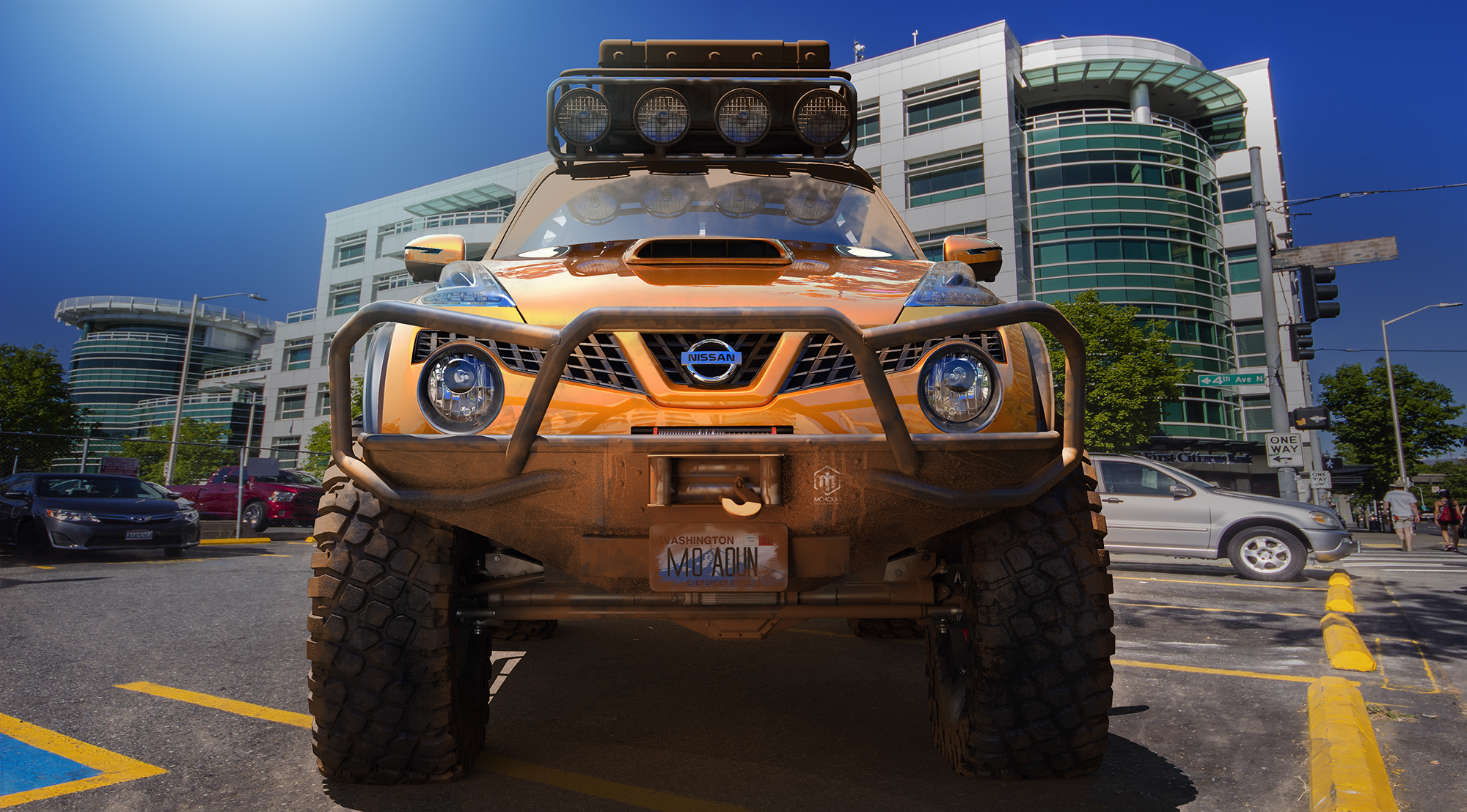 a tough guy，locomotive，heavy，jeep，