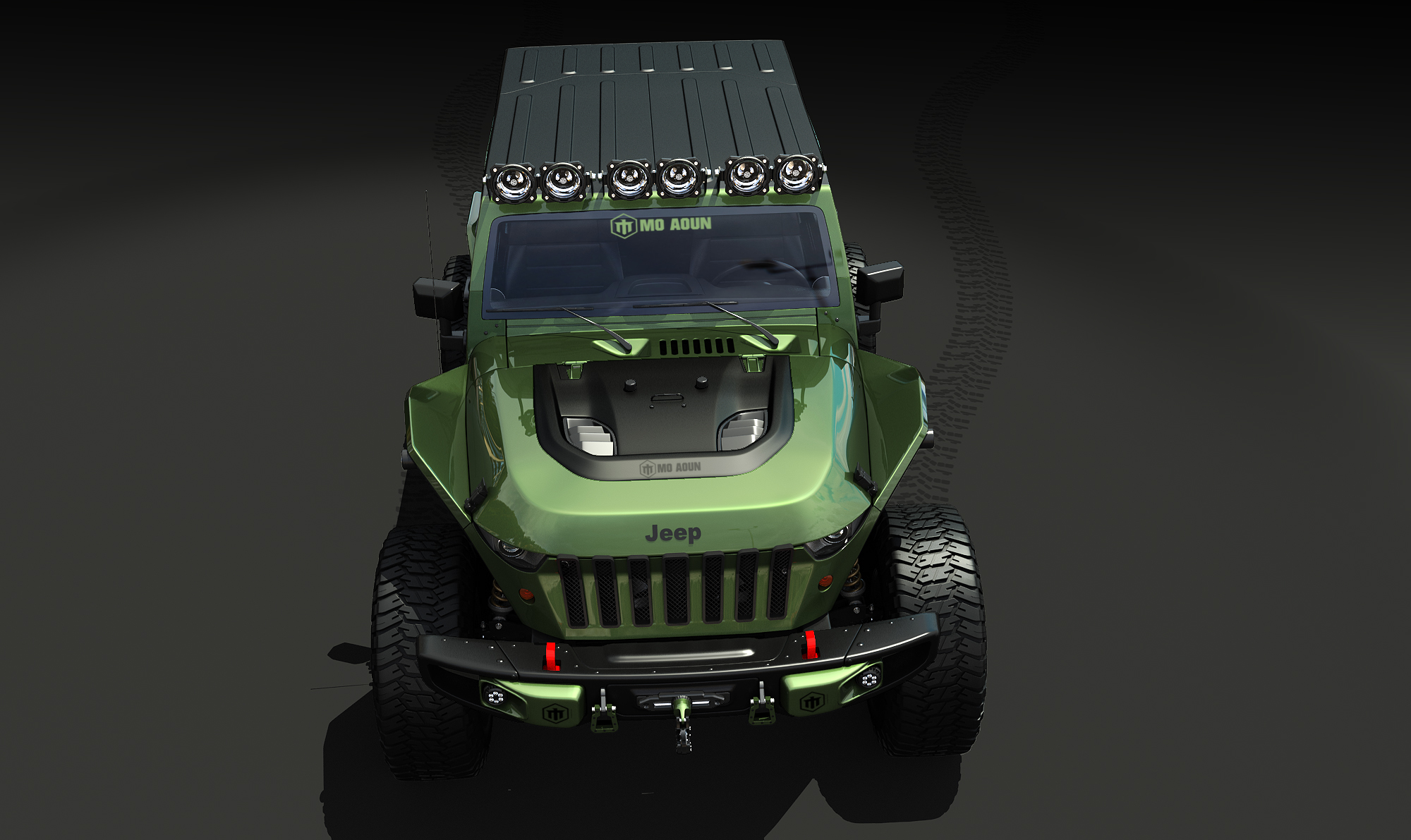 a tough guy，locomotive，heavy，jeep，