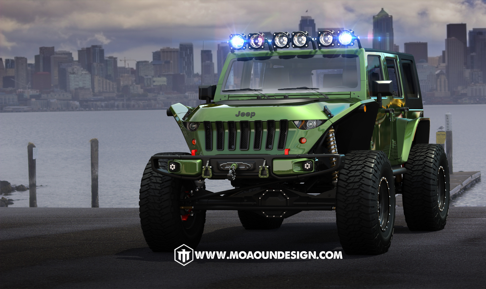 a tough guy，locomotive，heavy，jeep，