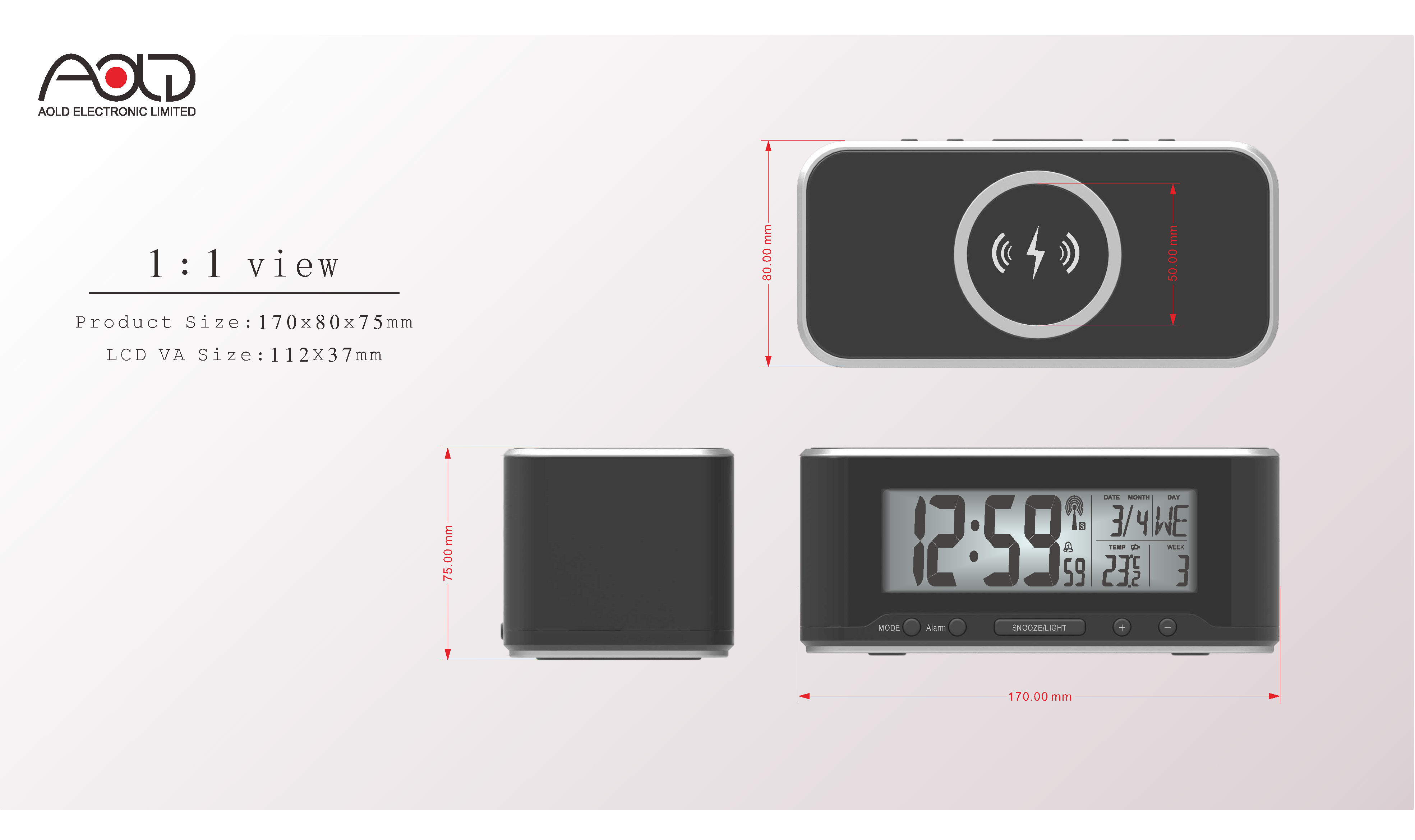 Wireless clock, charging, multifunction，