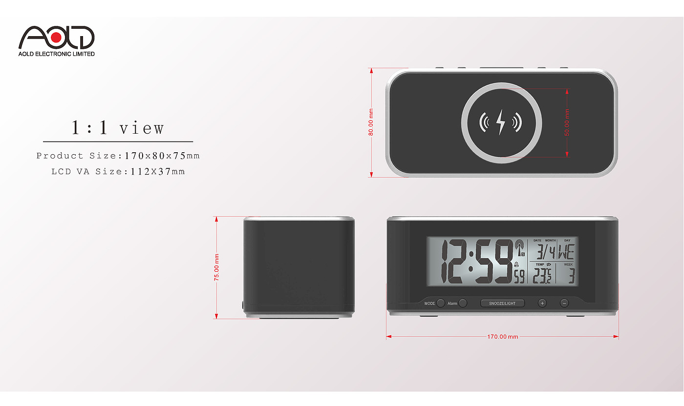 时钟，无线充电，闹钟，多功能，