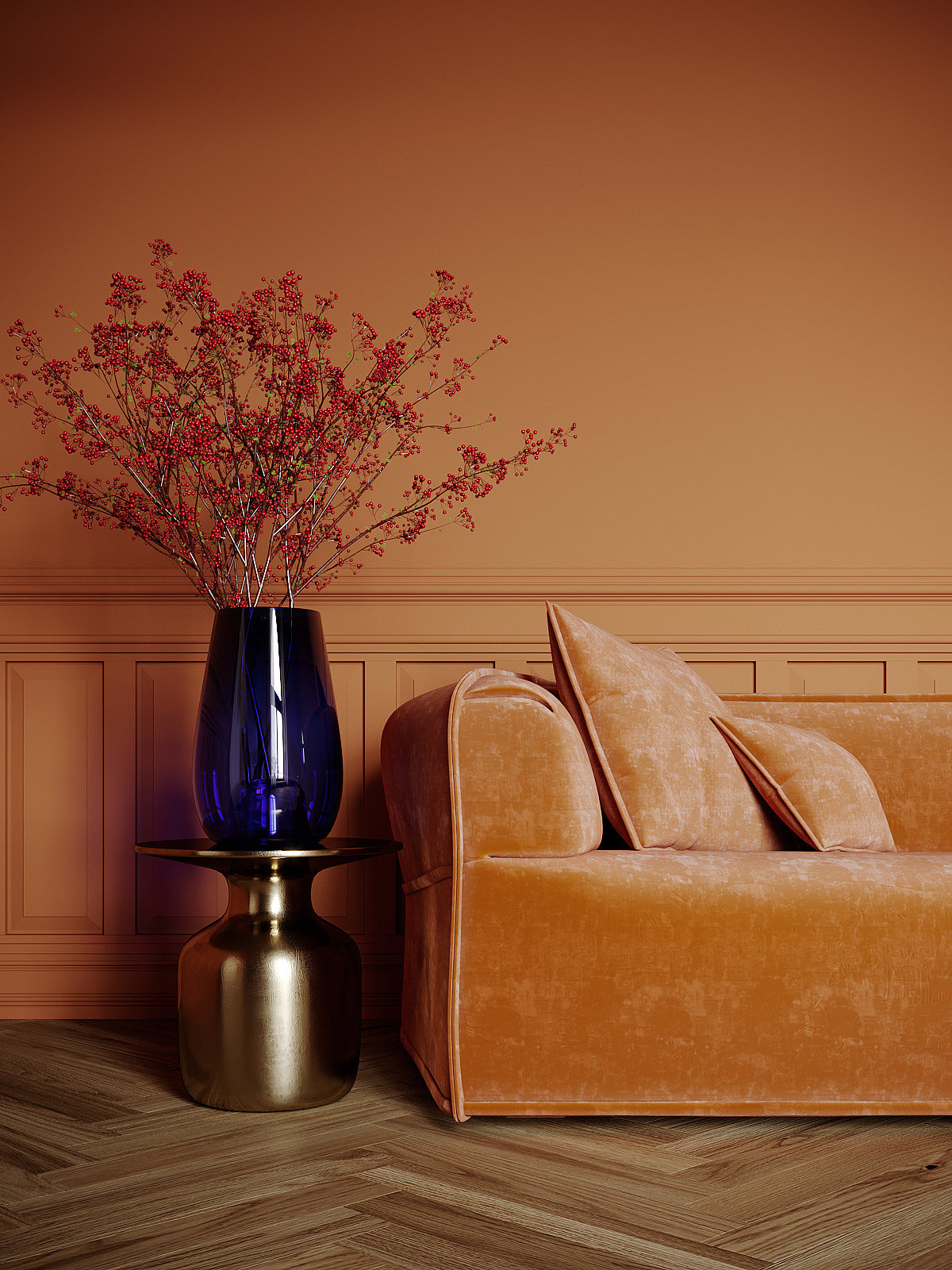 space，brown，Ocher room，