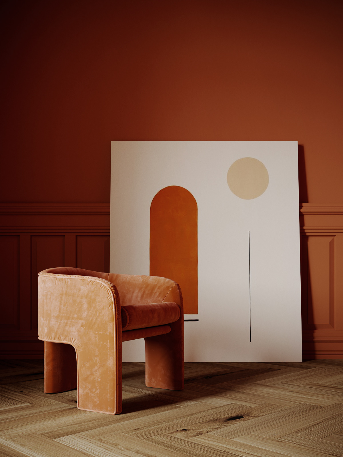 space，brown，Ocher room，