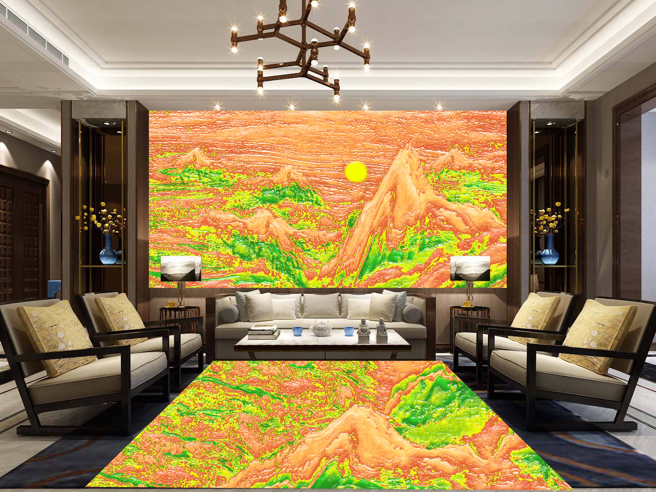 MICAHSO，Feng Shui mural，High end custom-made floor painting，High temperature firing，