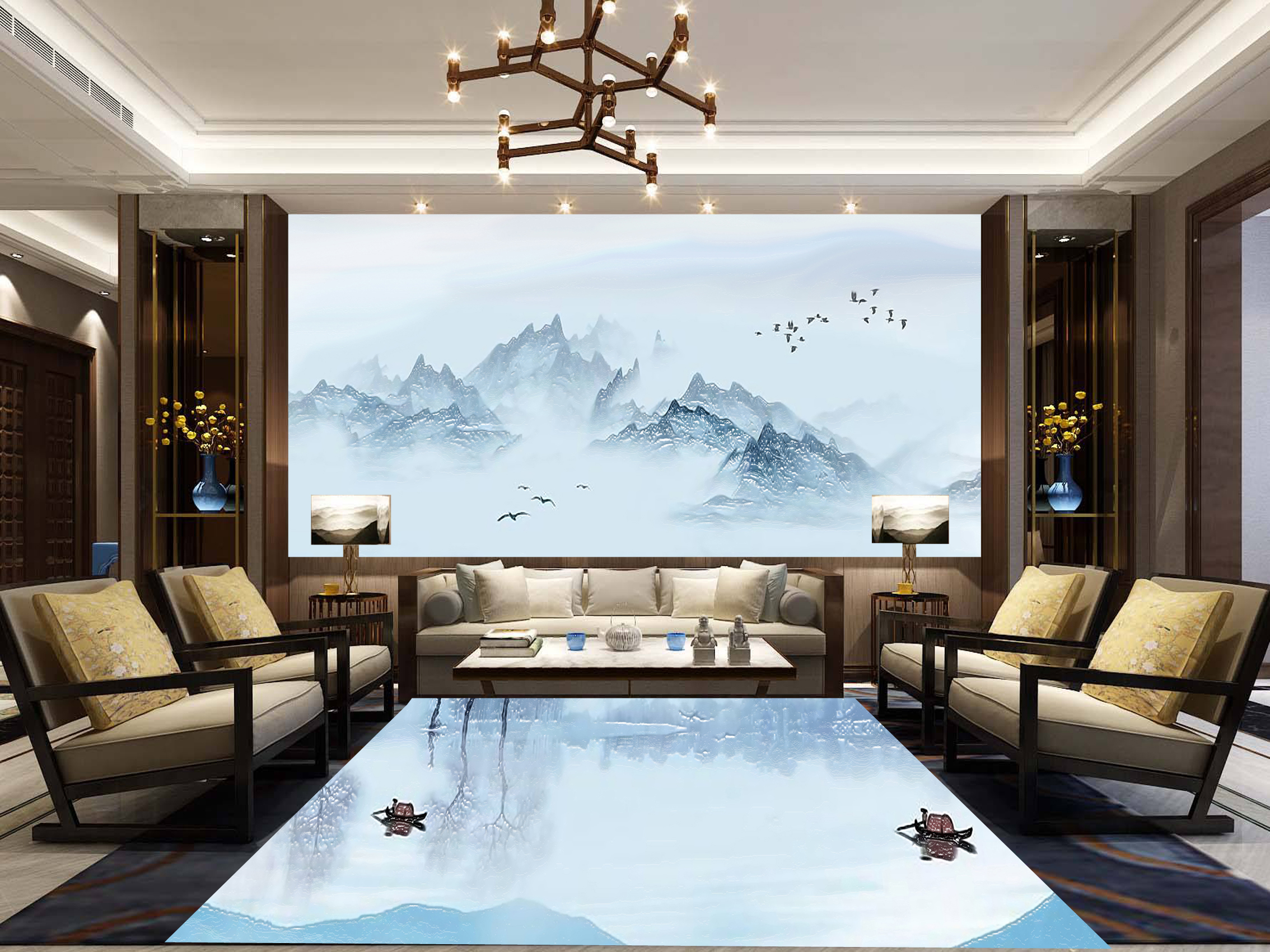 MICAHSO，Feng Shui mural，High end custom-made floor painting，High temperature firing，