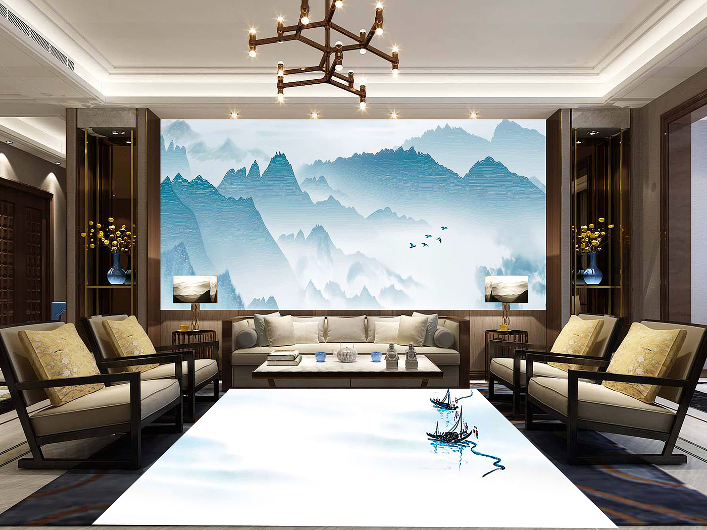 MICAHSO，Feng Shui mural，High end custom-made floor painting，High temperature firing，